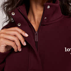 Sweatshirt mit Reißverschluss (1/4 Zip) - Burgund