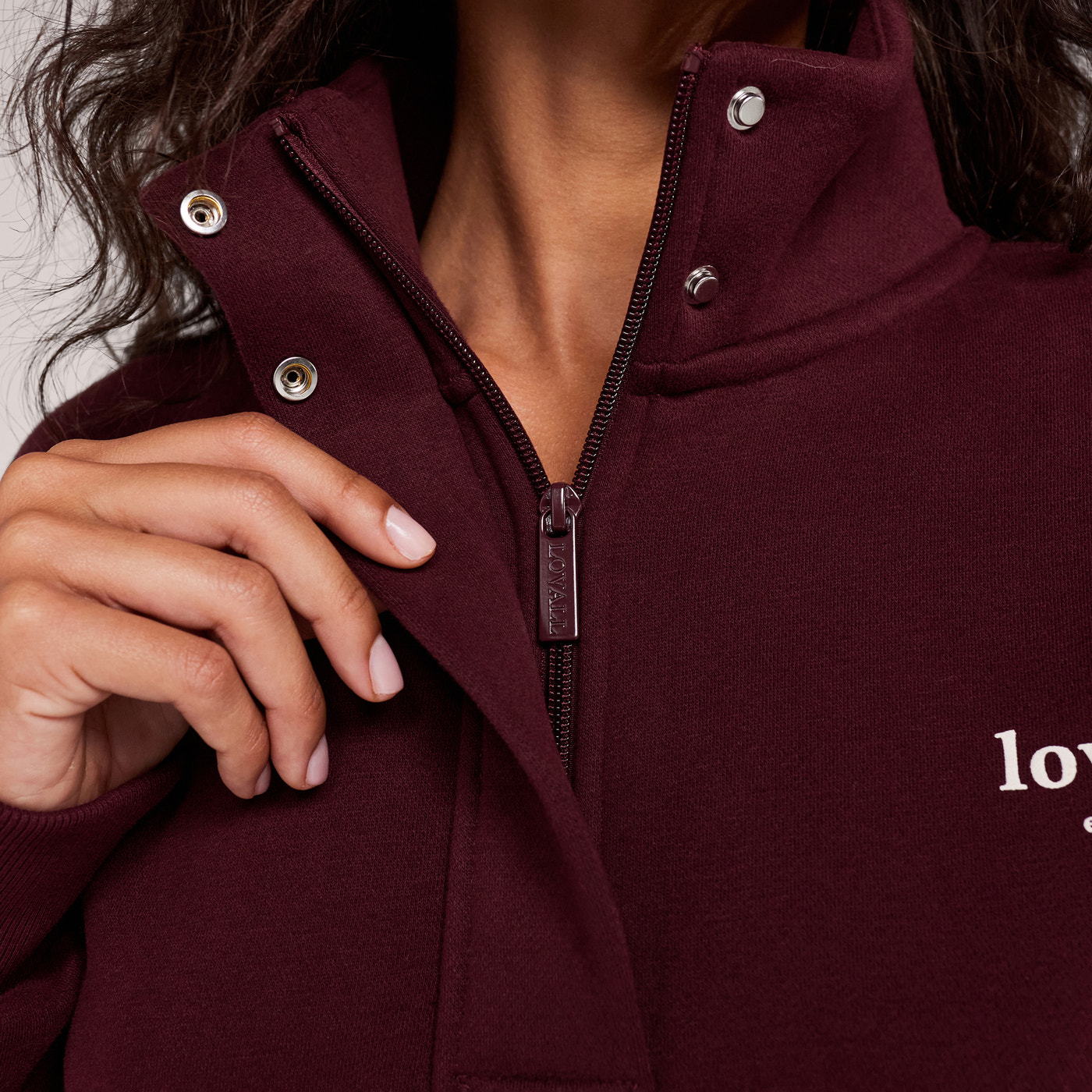 Sweatshirt mit Reißverschluss (1/4 Zip) - Burgund