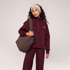 Sweatshirt mit Reißverschluss (1/4 Zip) - Burgund