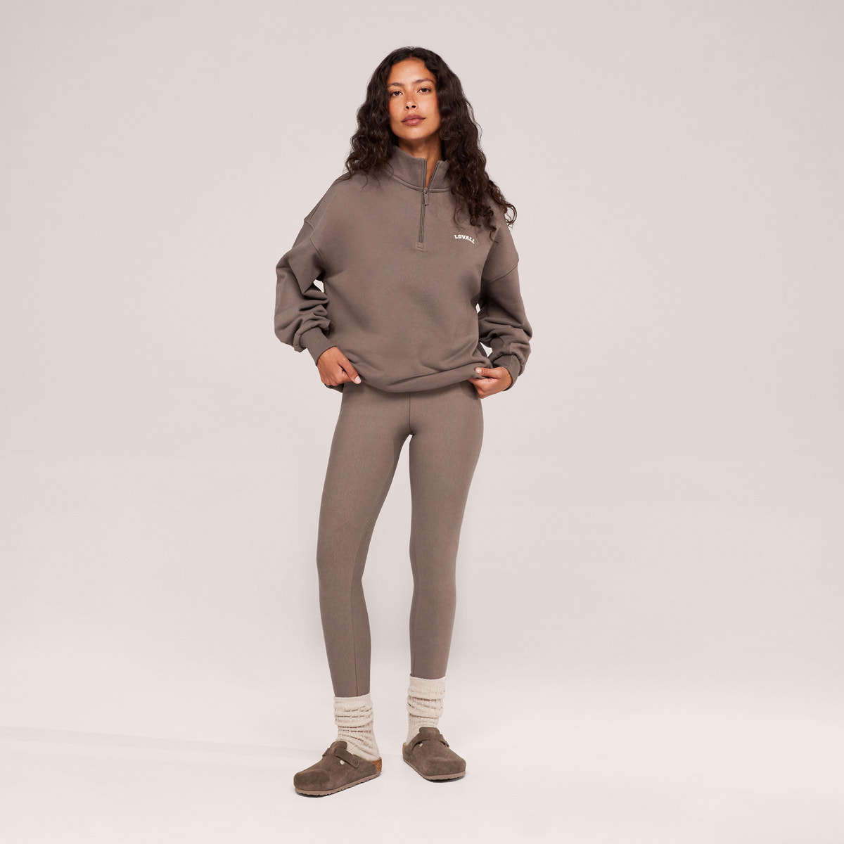 Winter Alltagsleggings mit hohem Bund - Black Coffee