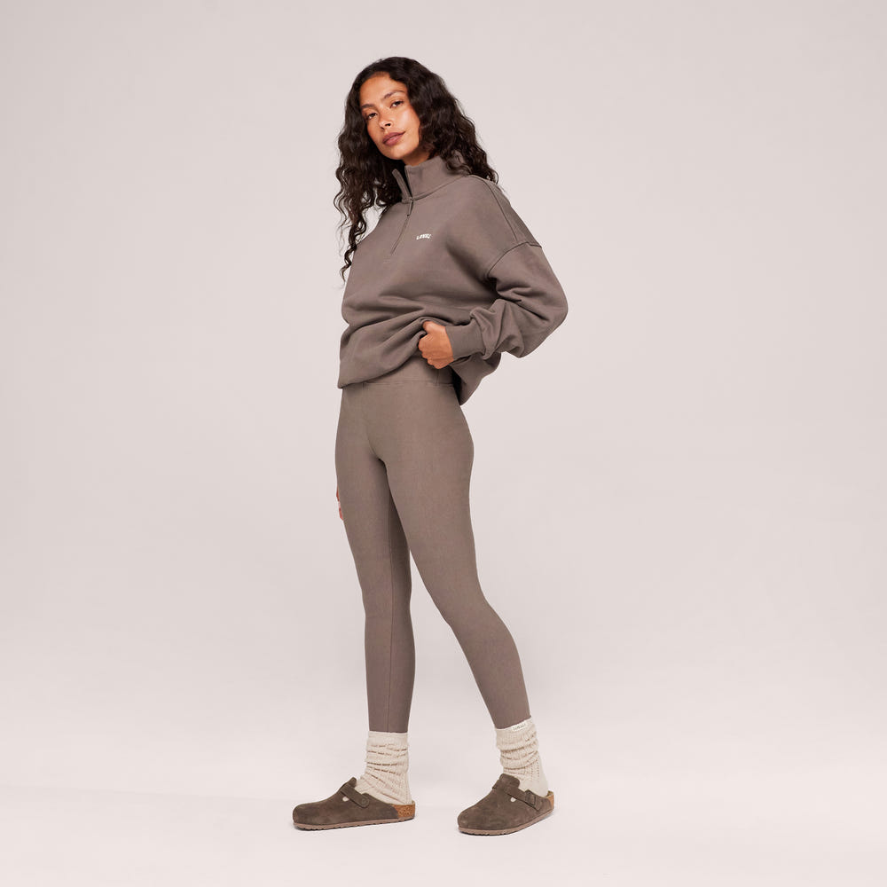 Winter Alltagsleggings mit hohem Bund - Black Coffee