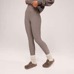 Winter Alltagsleggings mit hohem Bund - Black Coffee