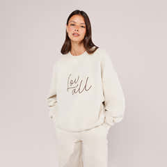 Schweres Oversized Campus-Sweatshirt – Mokka