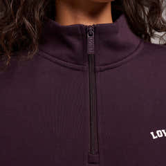 Loopback 1/4-Zip-Sweatshirt – Weinrot