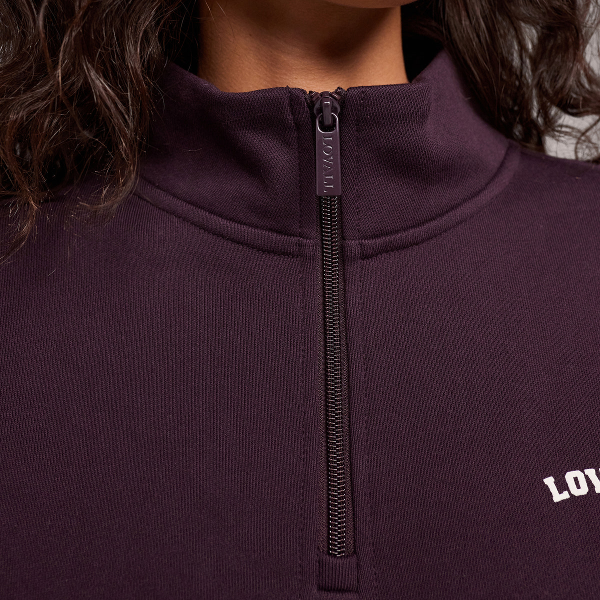 Loopback 1/4-Zip-Sweatshirt – Weinrot