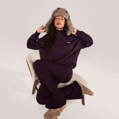 Loopback 1/4-Zip-Sweatshirt – Weinrot