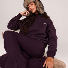 Loopback 1/4-Zip-Sweatshirt – Weinrot