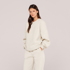 Schweres Oversized Campus-Sweatshirt – Mokka