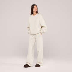 Schweres Oversized Campus-Sweatshirt – Mokka