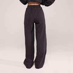 Bio-Jogginghose mit weitem Bein – Black Coffee