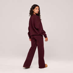 Bio-Jogginghose mit weitem Bein – Black Coffee