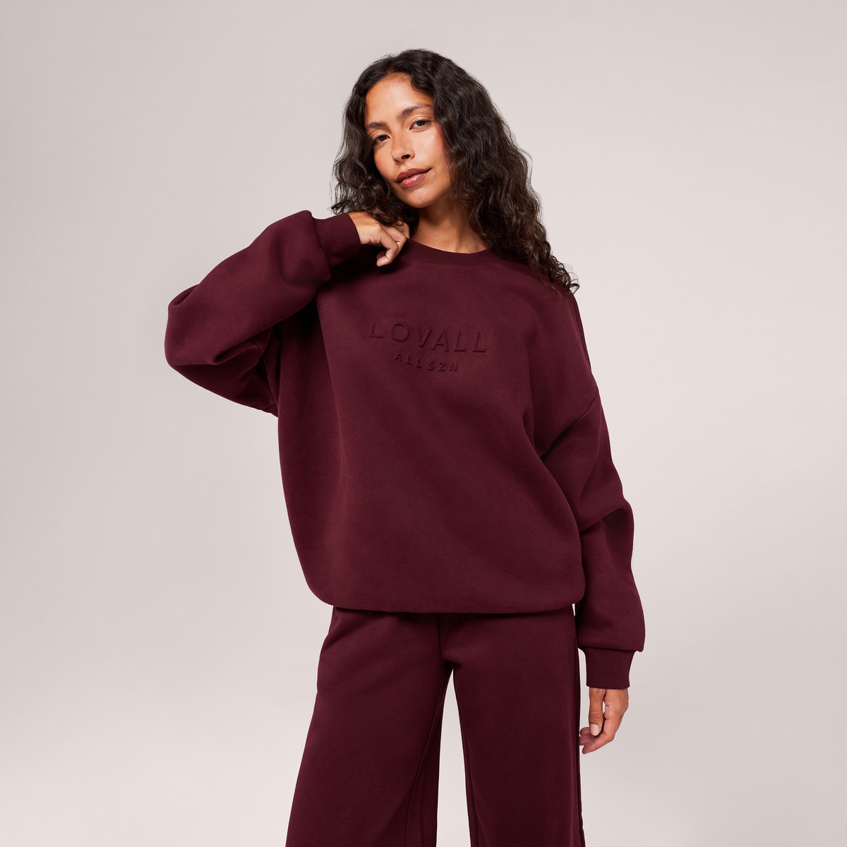 Bio-Jogginghose mit weitem Bein – Black Coffee