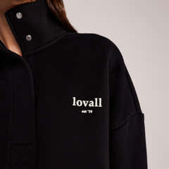 Schweres Sweatshirt mit 1/4-Reißverschluss – Mokka