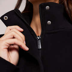 Schweres Sweatshirt mit 1/4-Reißverschluss – Mokka