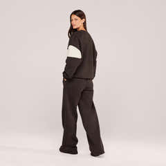 Schweres Oversized Campus-Sweatshirt – Mokka