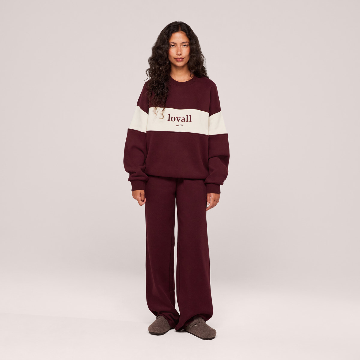 Schweres Oversized Campus-Sweatshirt – Mokka