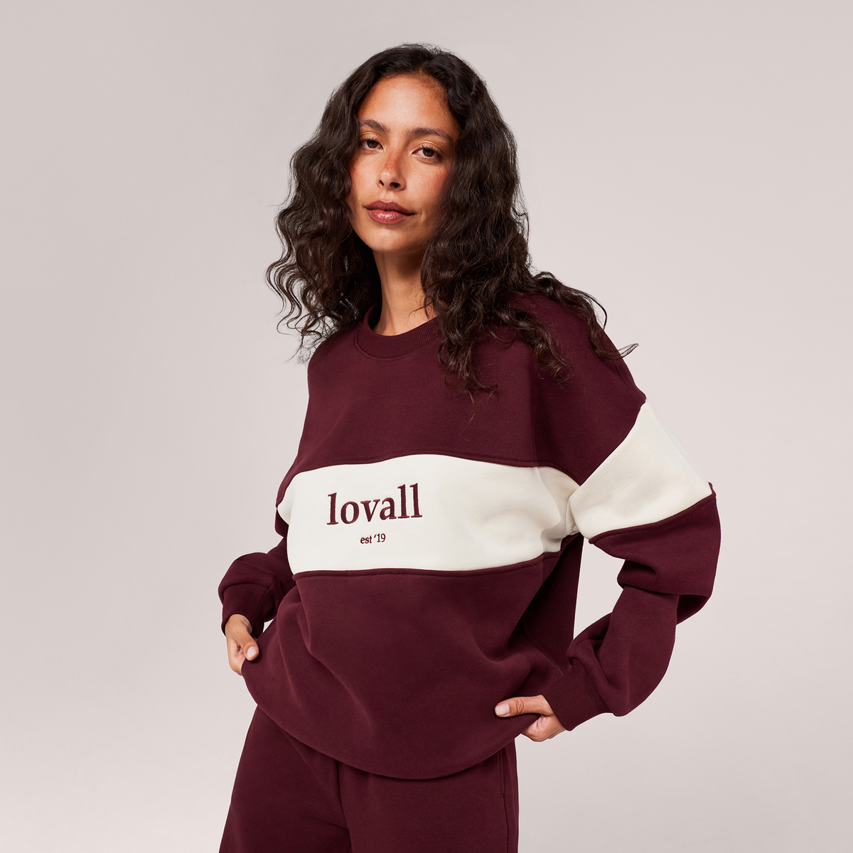 Schweres Oversized Campus-Sweatshirt – Mokka
