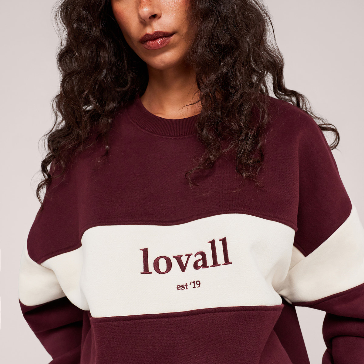 Schweres Oversized Campus-Sweatshirt – Mokka