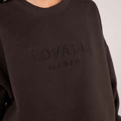 Schweres Oversized Campus-Sweatshirt – Mokka