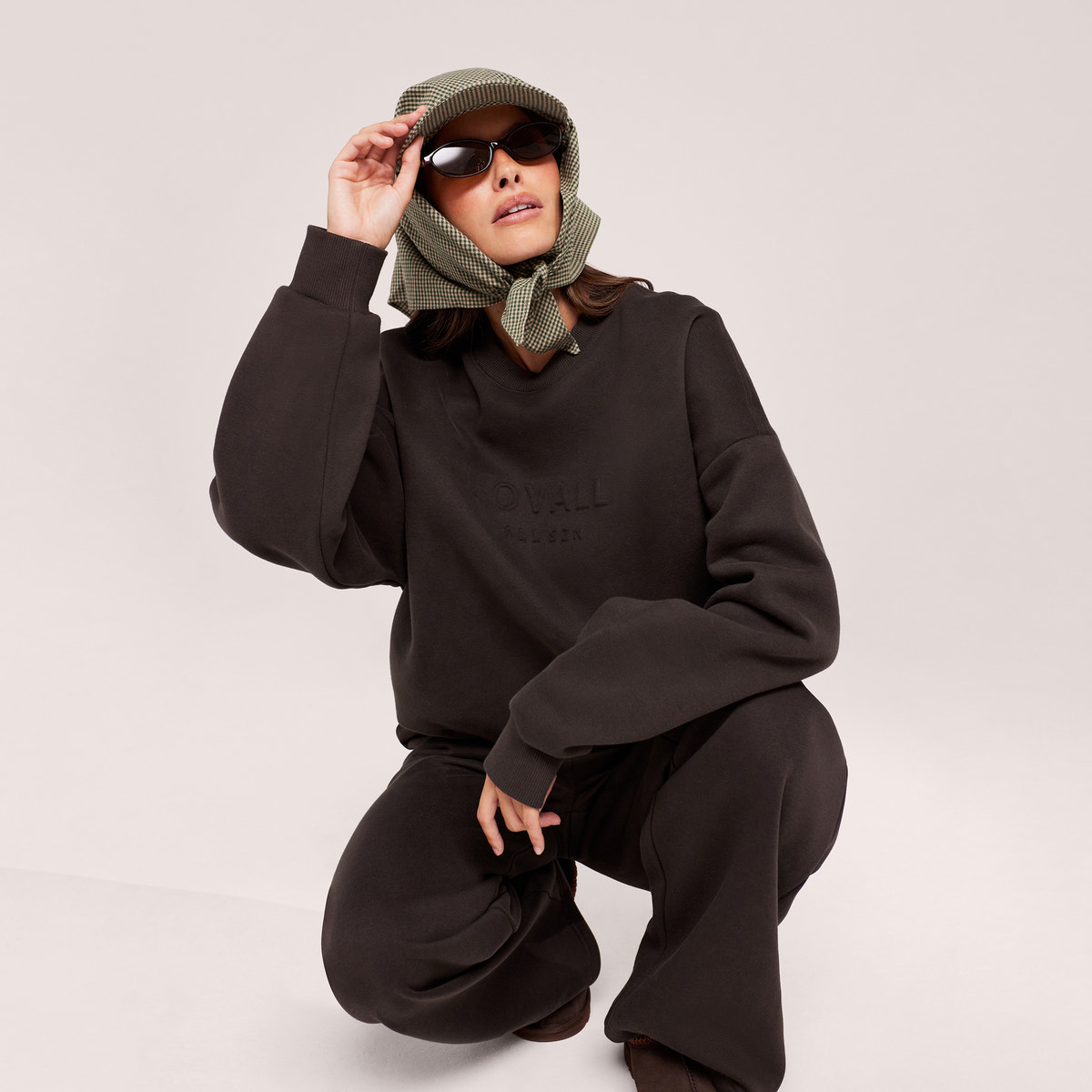 Schweres Oversized Campus-Sweatshirt – Mokka