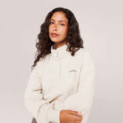 Loopback 1/4-Zip-Sweatshirt – Ecru