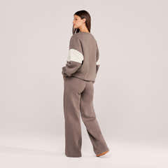 Bio-Jogginghose mit weitem Bein – Black Coffee