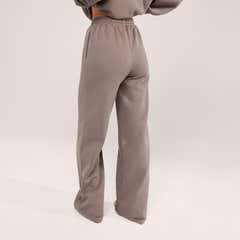 Bio-Jogginghose mit weitem Bein – Black Coffee