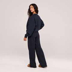Jogginghose mit weitem Bein aus Bio-Baumwolle – Vintage Navy