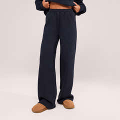 Jogginghose mit weitem Bein aus Bio-Baumwolle – Vintage Navy