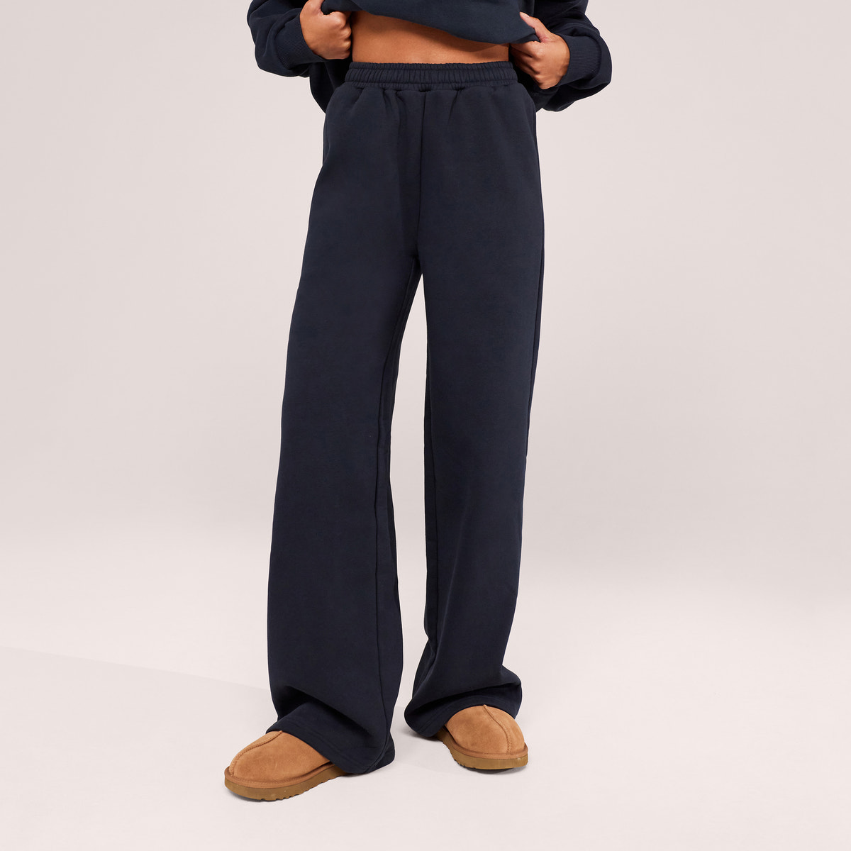Jogginghose mit weitem Bein aus Bio-Baumwolle – Vintage Navy