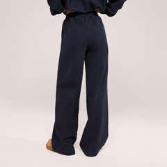 Jogginghose mit weitem Bein aus Bio-Baumwolle – Vintage Navy