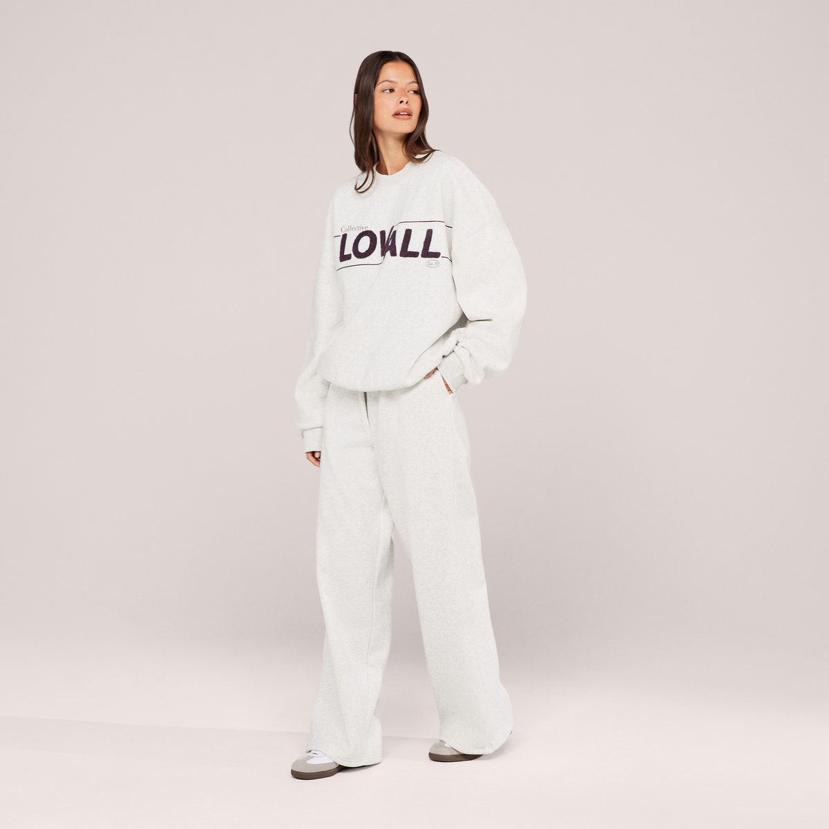 Schweres Oversized Campus-Sweatshirt – Mokka