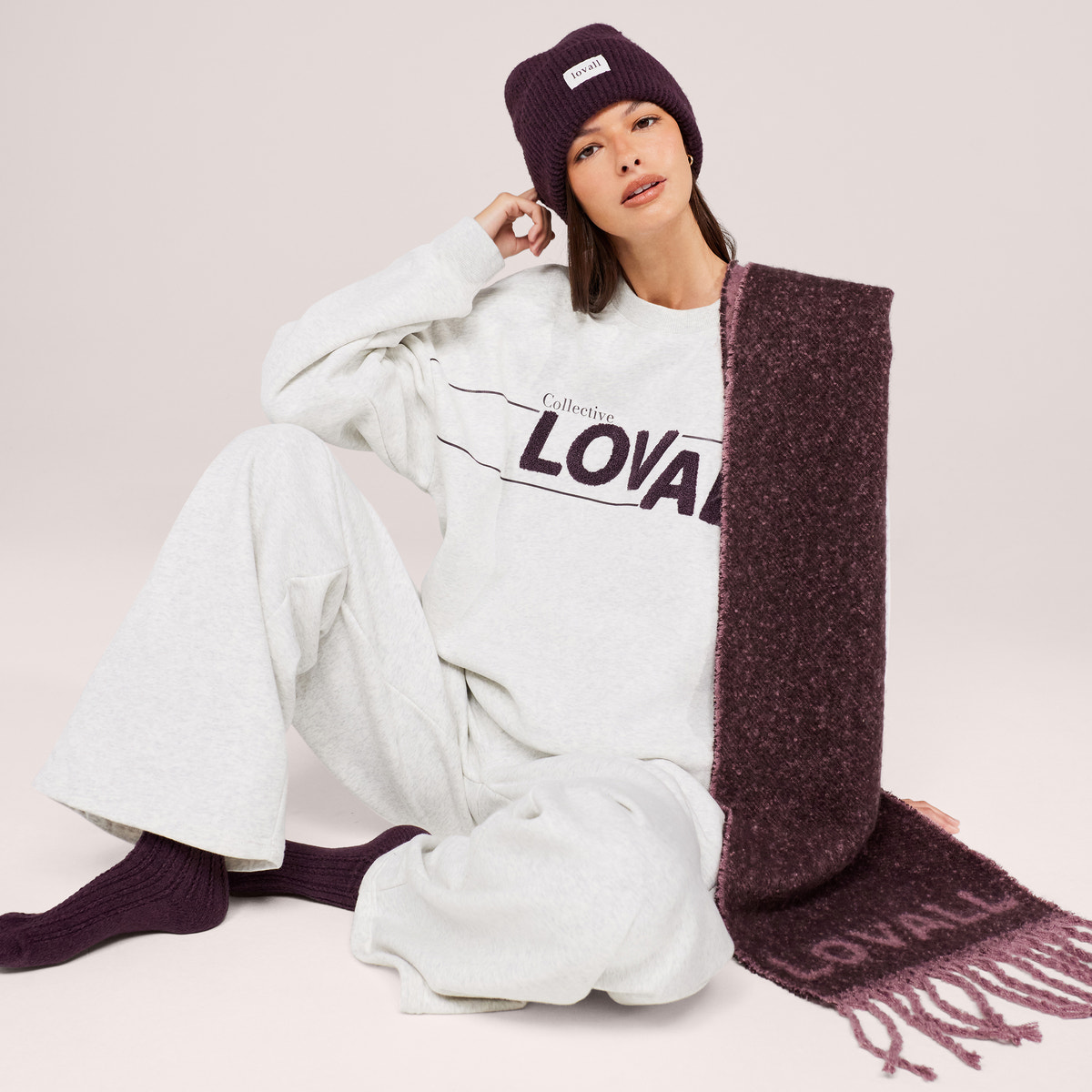 Schweres Oversized Campus-Sweatshirt – Mokka