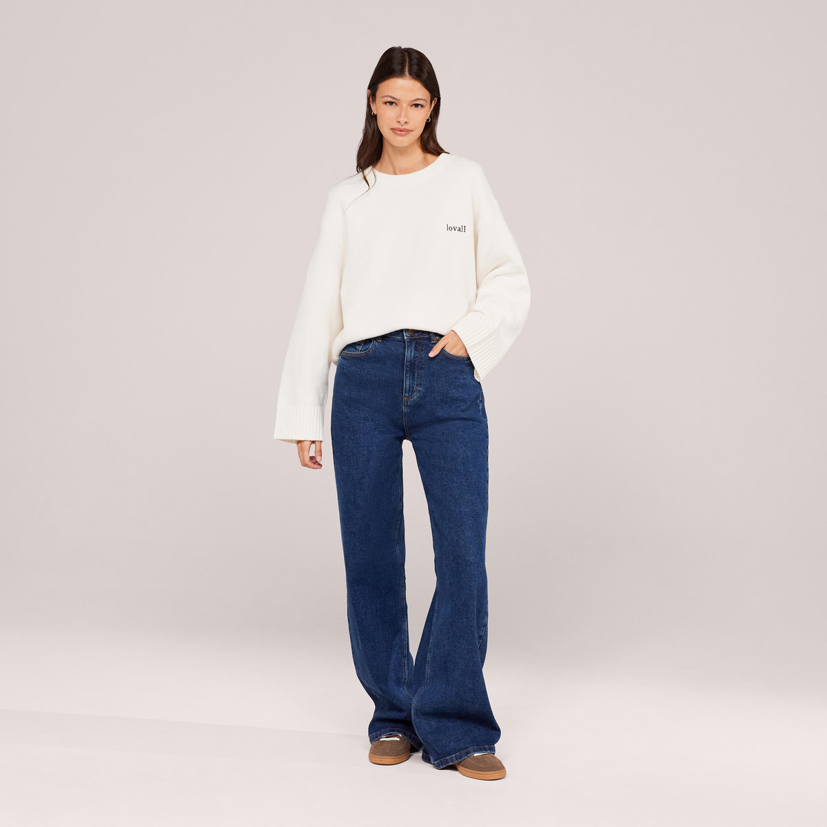 Wide Leg Jeans - Dunkelblau