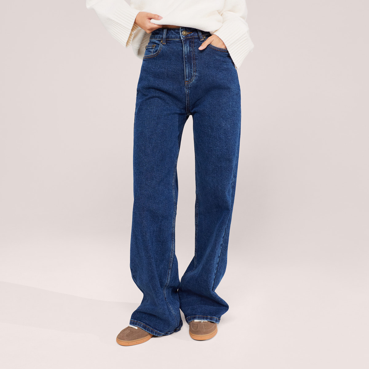 Wide Leg Jeans - Dunkelblau