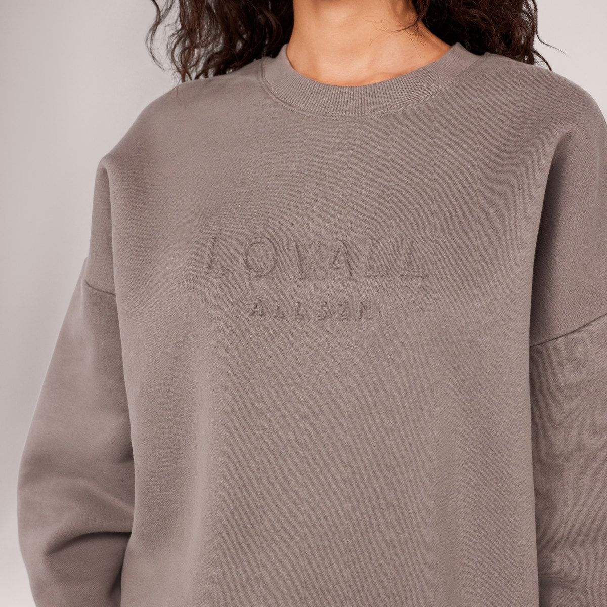 Schweres Oversized Campus-Sweatshirt – Mokka