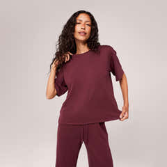 Loungewear-Set mit weitem Bein und weichem Griff – Schwarzer Kaffee