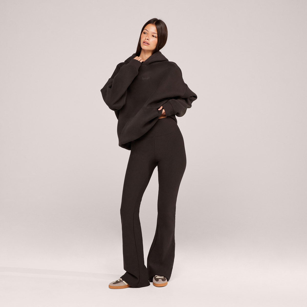 Winter Flare Leggings – Schwarzer Kaffee