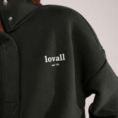 Schweres Sweatshirt mit 1/4-Reißverschluss – Mokka