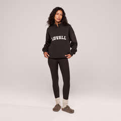 Loopback Varsity 1/4-Zip-Sweatshirt – Black Coffee