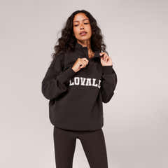 Loopback Varsity 1/4-Zip-Sweatshirt – Black Coffee
