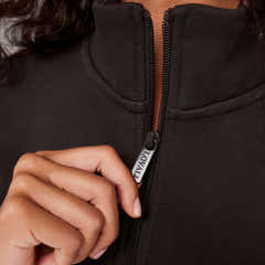 Loopback Varsity 1/4-Zip-Sweatshirt – Black Coffee