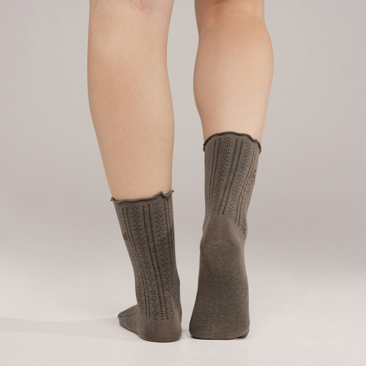 Pointelle-Socken im 2er-Pack – Espresso/Mokka