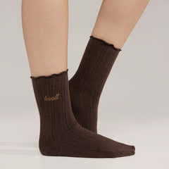 Pointelle-Socken im 2er-Pack – Espresso/Mokka
