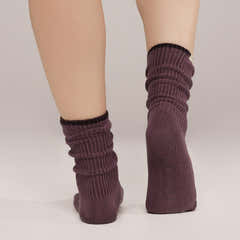 Gerippte Socken 2er-Pack – Weinrot/Malve