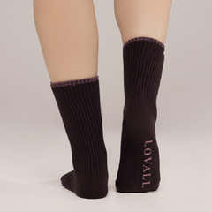Gerippte Socken 2er-Pack – Weinrot/Malve