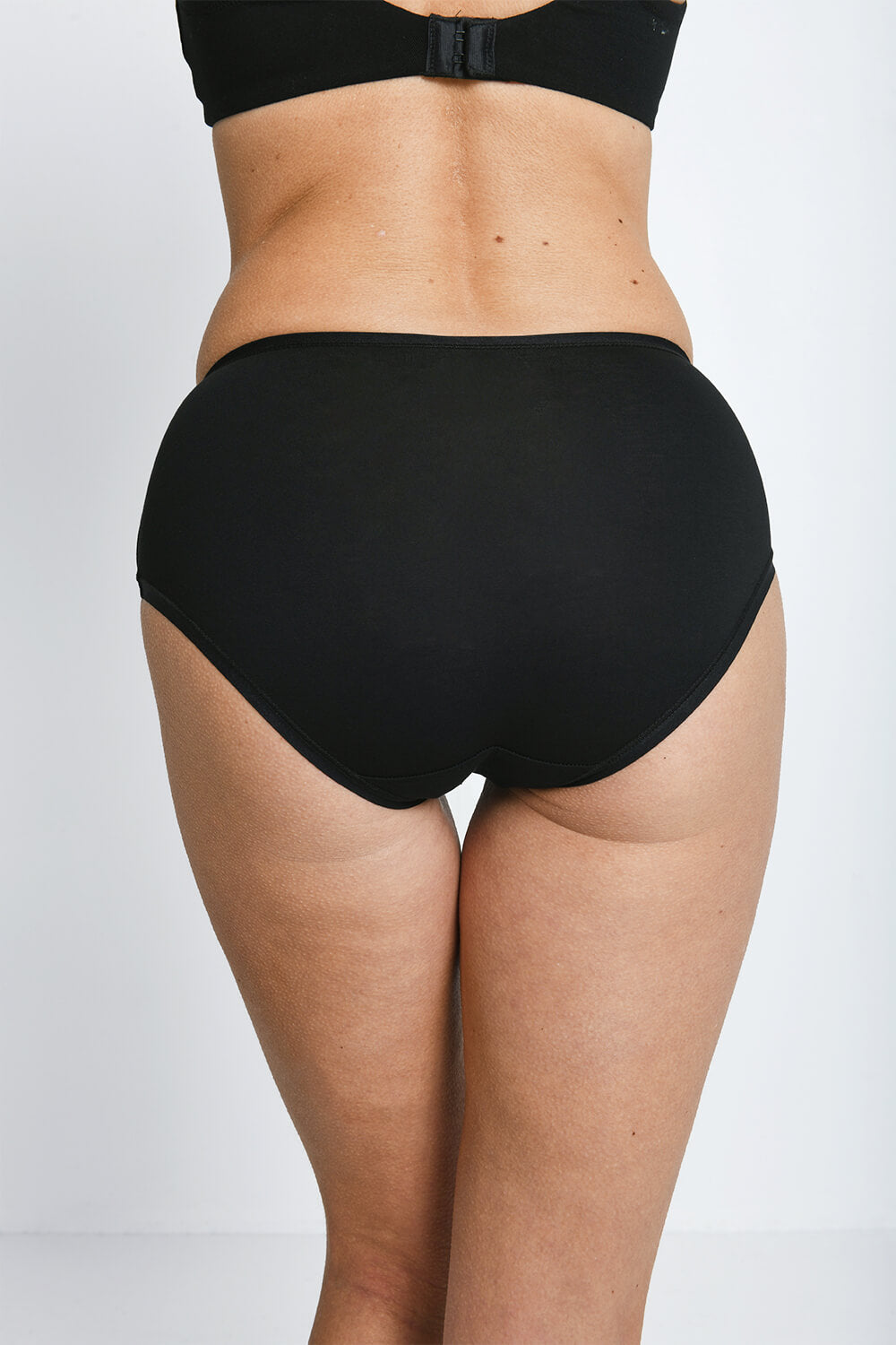 Baumwolle Midi Unterhose 3-Er Pack - Schwarze