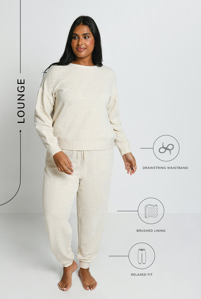 Luxus Lounge Jogginghose - Vanilla Marl