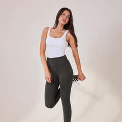 Leichte High-Waist Alltagsleggings – Kiefergrün