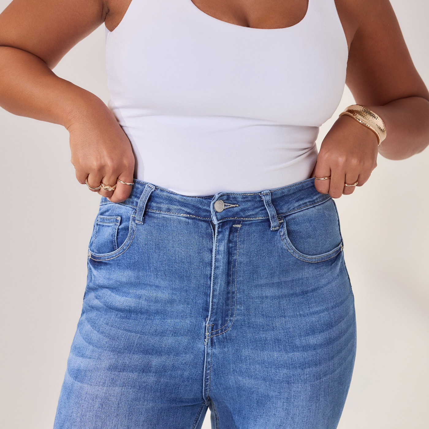 Lift & Shape Jeans Curvy - Mid Blue